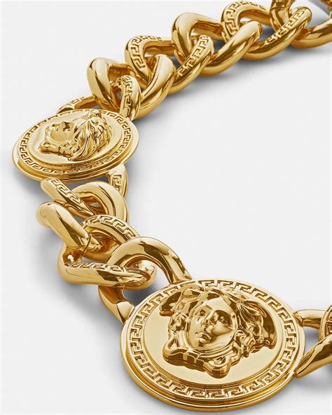 real gold versace medusa chain|medusa chain necklace.